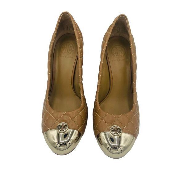 Tory Burch Kaitlin Quilted Leather Wedge Heels - Picture 1 of 10